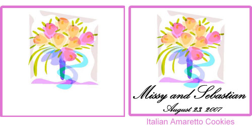 Custom Printed Self-Stick Label - Bouquet with Blue Ribbon