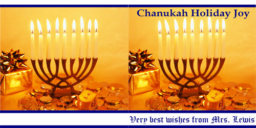 Custom Printed Self-Stick Label - Gold Hanukah