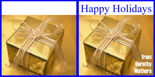 Custom Printed Self-Stick Label - Gold Swirl Gift Box
