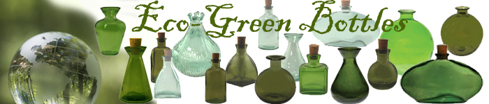 recycled glass bottles and vases